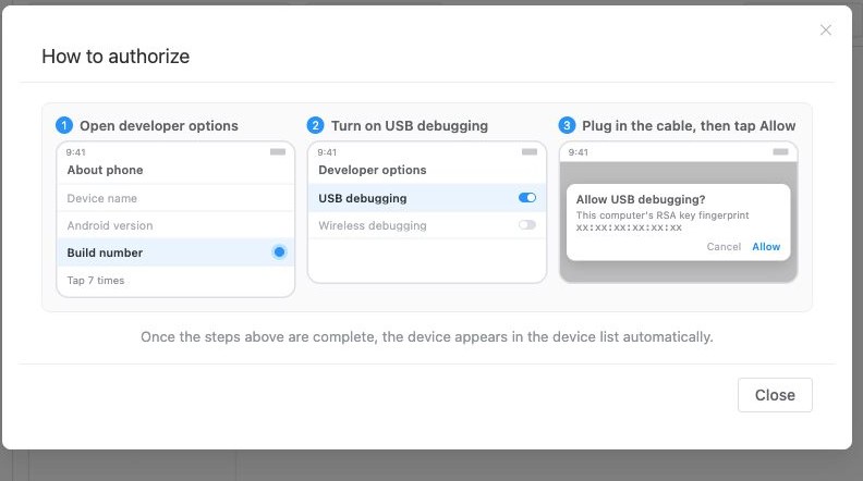 The dialog opened by How to authorize