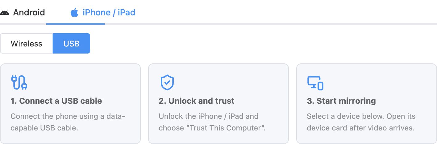 1. Open the USB page