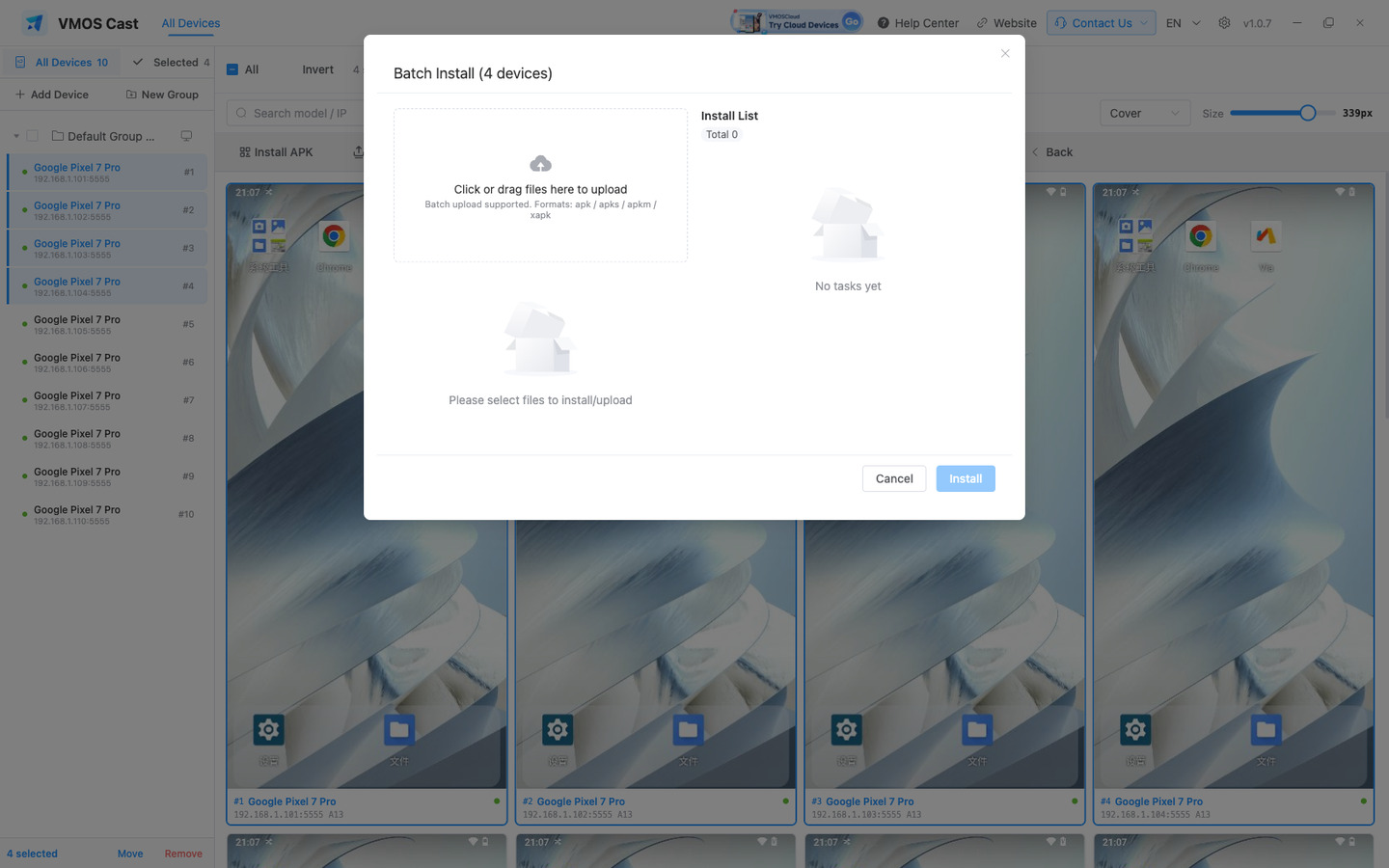 Batch install